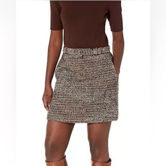 NWT Theory Knit Combo Dress in Brown Multi - Picture 3 of 12
